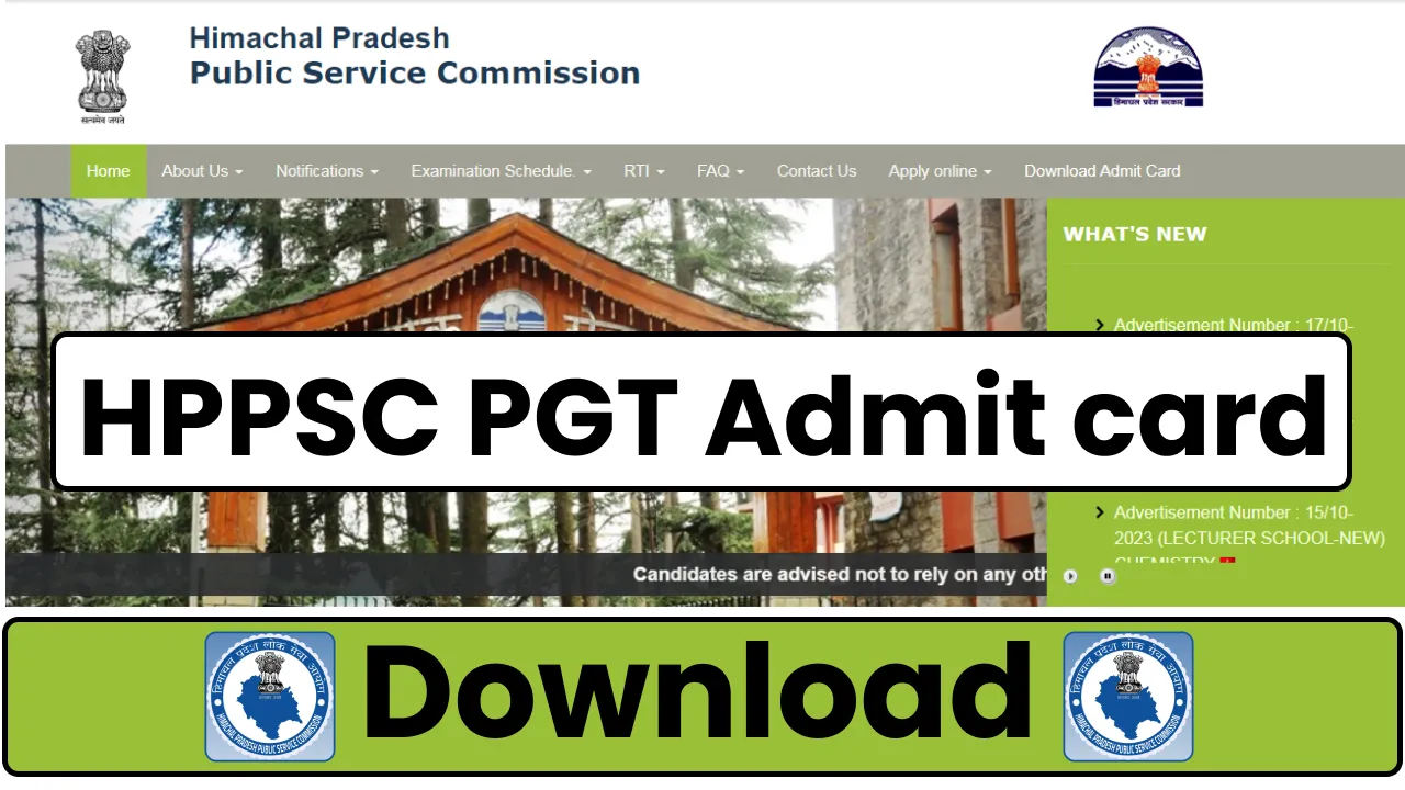 HPPSC PGT Admit card 2024