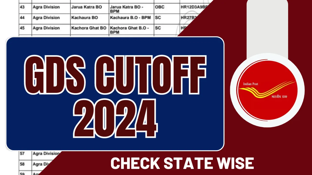 GDS Cutoff 2024 State Wise